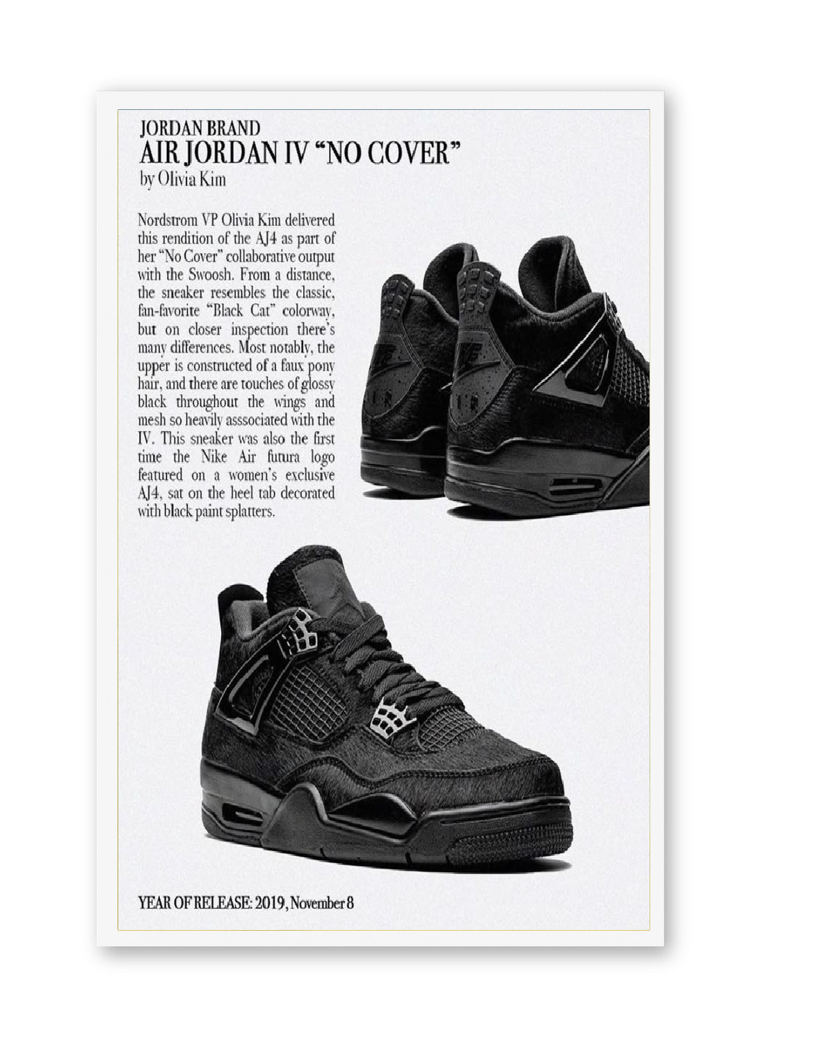 Air Jordan 4 Retro 'No Cover' by Olivia Kim Activo